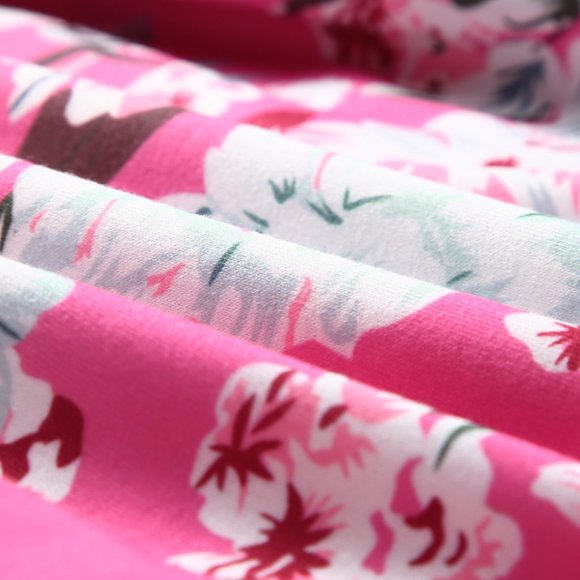 Light Pink Floral Hoodie Plus Size with zipper accent (Pink & Gray) - Picture 8 of 10